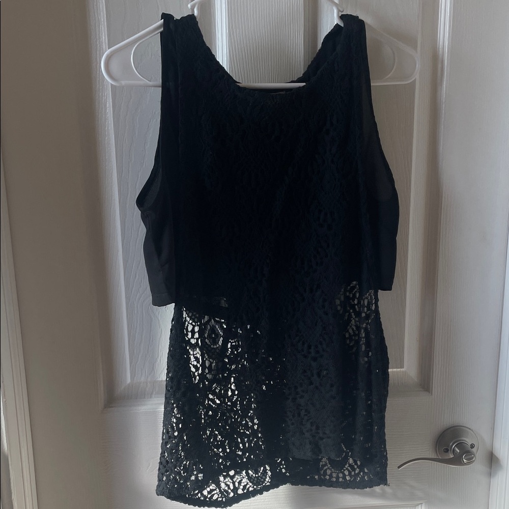 May and July tank top shirt Elegant Black Lace Women's small s bachelorette